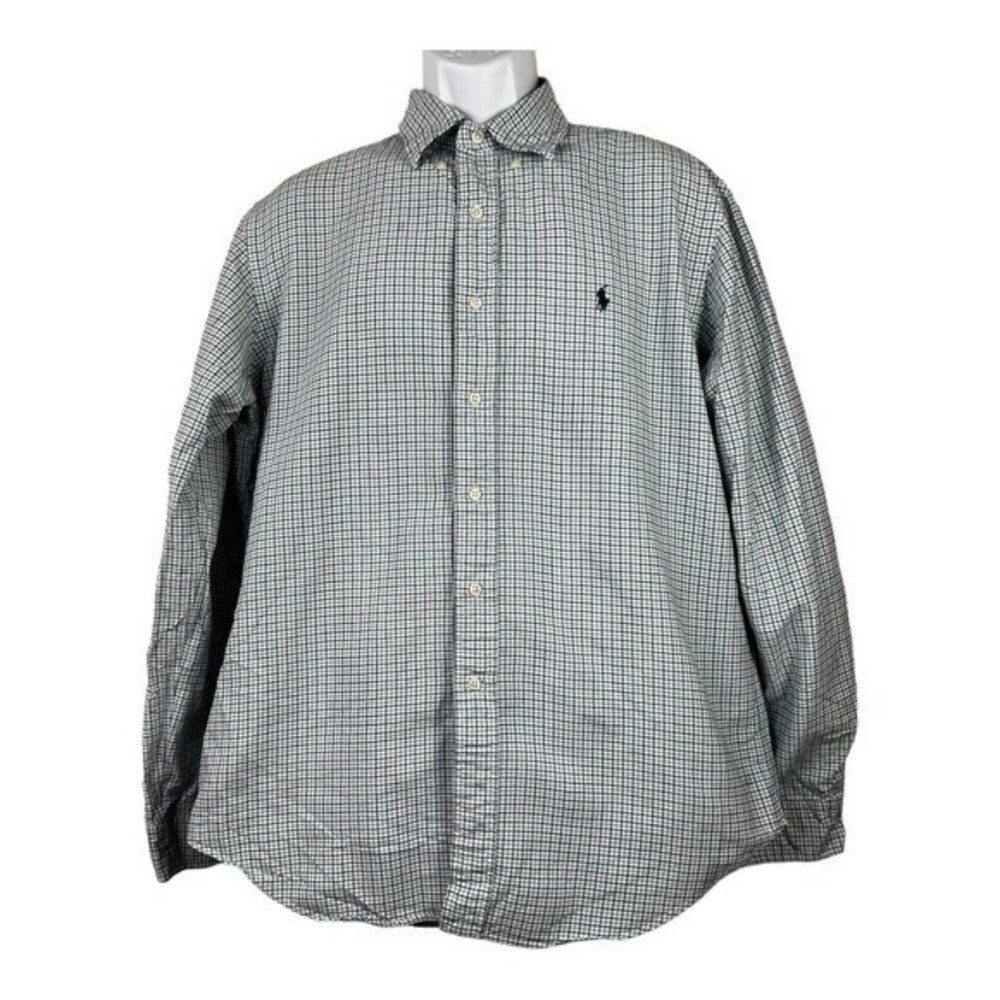 Ralph Lauren Men Casual Shirt Buttons Front Plaid Size L